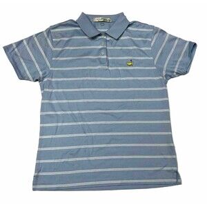 Magnolia Lane Collection Cotton Masters Blue Stripe Polo Golf Shirt Women’s Med